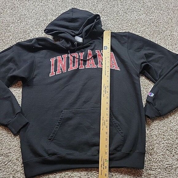 Champion Indiana University Hoosier Pullover Hoodie Adult Medium Black Read* - Picture 5 of 8